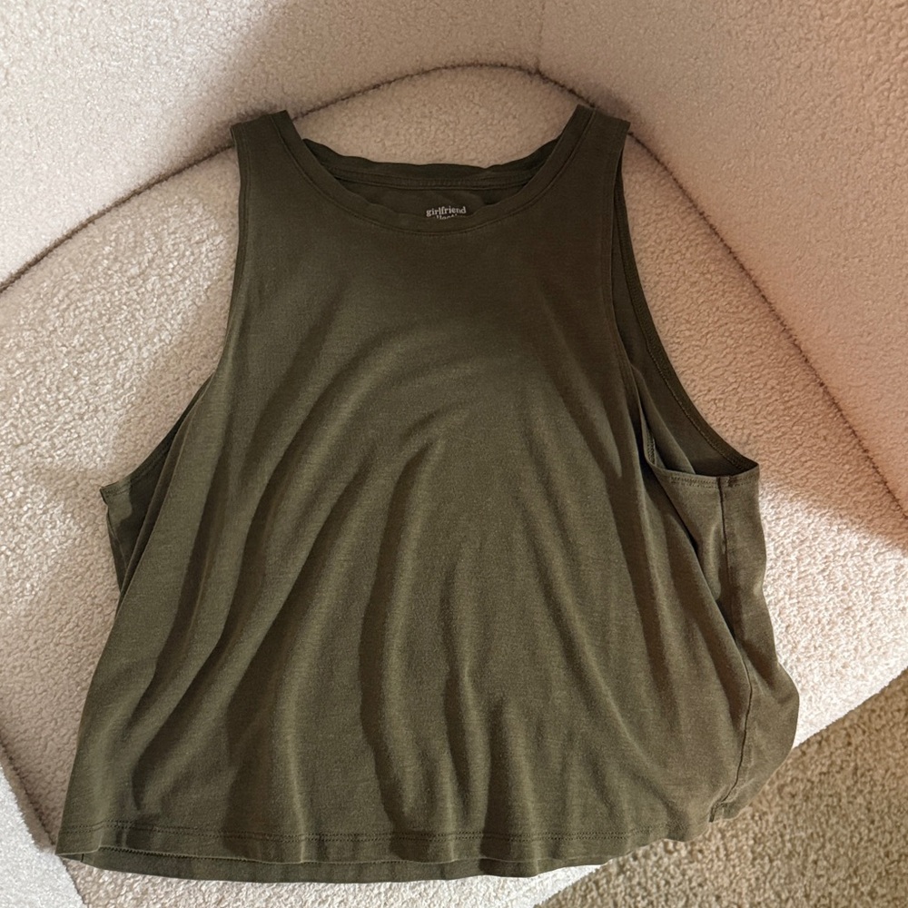 Girlfriend Collective Olive Green Sleeveless Women's Top
